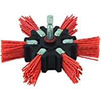 Wolfcraft 1512000 cepillo abanico de nylon- vástago hexagonal 1-4&quot- (6-35 mm) rojo = agresivo PACK 1- 100mm